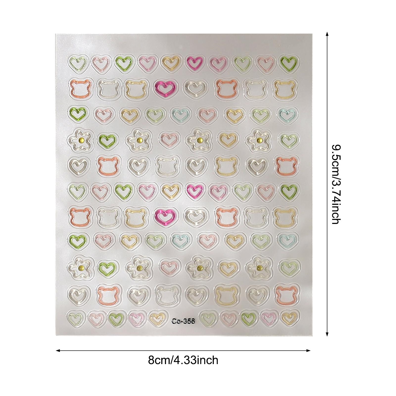 Hollow Love Nail Art Stickers DIY Acrylic Nail Love Stickers Nail Art Decoration Accessories for Party Wedding Dating Daily Life