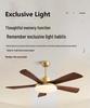 Mid-Century Walnut Ceiling Fan Light for Nordic Living Room, Bedroom, or Dining Room - Solid Wood Design