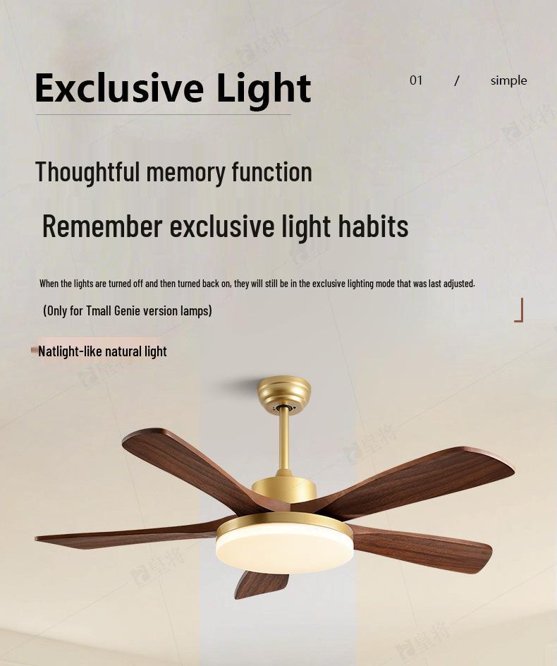 Mid-Century Walnut Ceiling Fan Light for Nordic Living Room, Bedroom, or Dining Room - Solid Wood Design