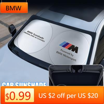 BAGI7 Car Sticker 1pcs Car Windshield Sunshade Cover Anti UV Reflector Auto Accessories For E90 E60 E46 E39 F30 F10 E87 X3 X4 X5 X