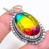 Natural Bi-Color Tourmaline 925 Sterling Silver Jewelry Pendant 2.13" AP-14075