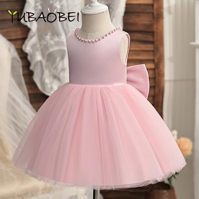 1-5 anos de idade crianças roupas menina vestido de princesa casamento vestido fofo flor meninas tutu vestidos sem costas moda arco vestido