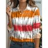 Elegante Damenmode Bluse Frühling Herbst Damen Tie-Dye Gestreifte Bedruckte Hemden Freizeit Langarm Büro Damenbluse