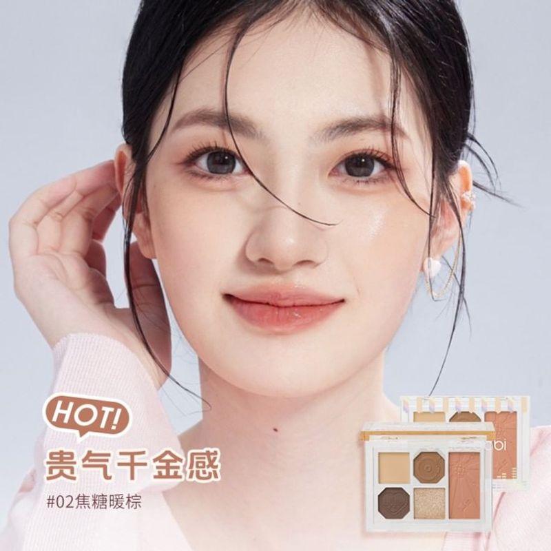 Gracebabi - 2 in 1 Eyeshadow & Cheek Palette - Brown