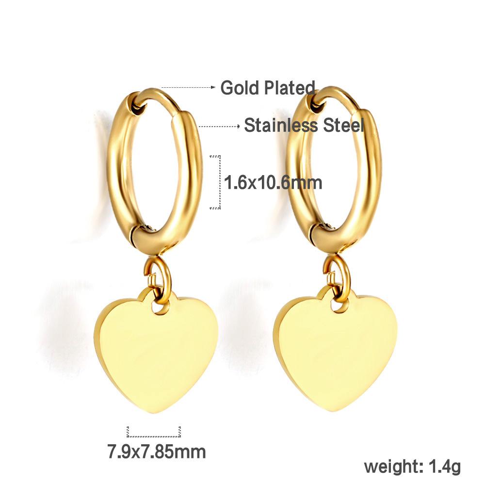 Fashion earrings women's hip-hop personality niche design sense electroplating small chain ear buckle stainless steel earrings