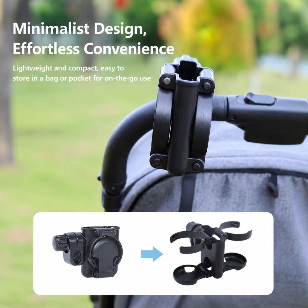 Double Cup Stroller Cup Holder Foldable Drink Rack Pushchair Bottle Organizer Parent Use