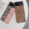 Leopard Print Pink Case For Samsung Z Flip 6 5G Galaxy Z Flip 5 4 3 5G Black Hard Cell Phone Cover Luxury PC Shell Coque