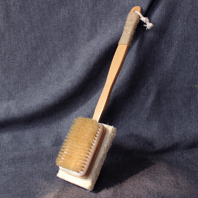 Natural Loofah & Boar Bristle Double-Sided Bath & Shower Brush