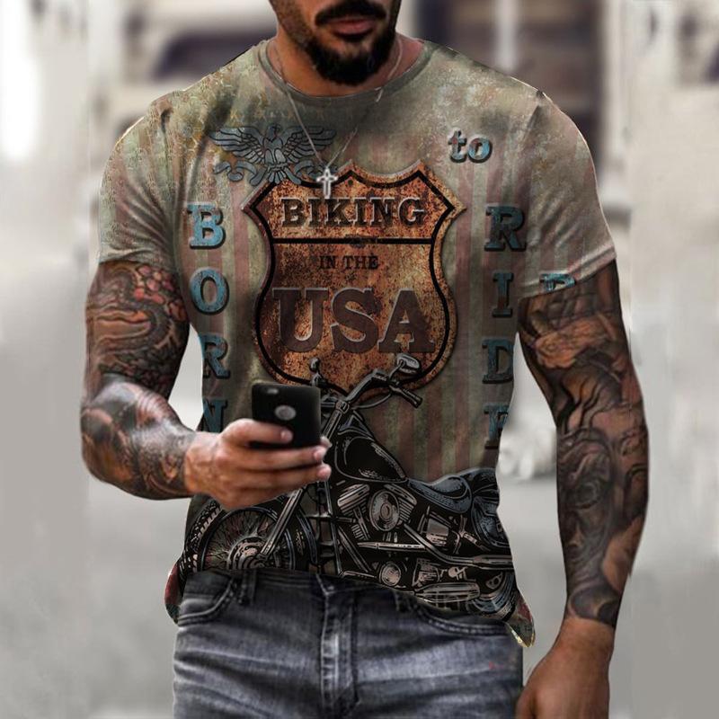 

Винтажная мотоциклетная футболка для мужчин, 3d мото, Мужская футболка, классическая гоночная футболка с коротким рукавом, байкерская футболка большого размера, одежда Camiseta