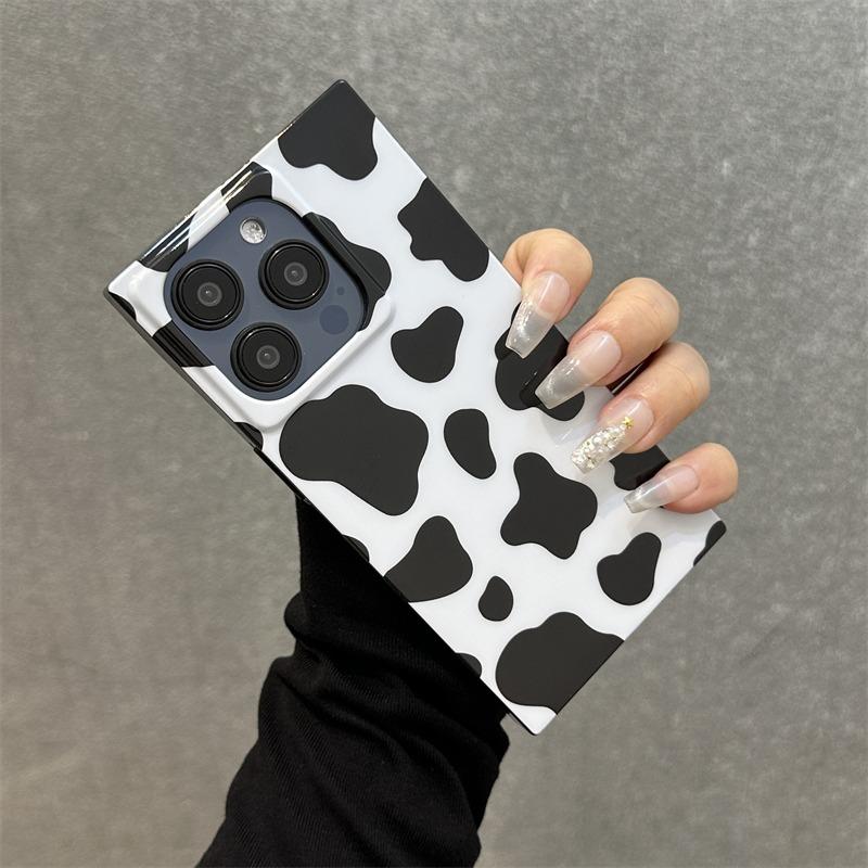 Cow Stripe Pattern Glossy Back Cover For For Iphone 13 14 1 16 17 Pro Max Phone Case
