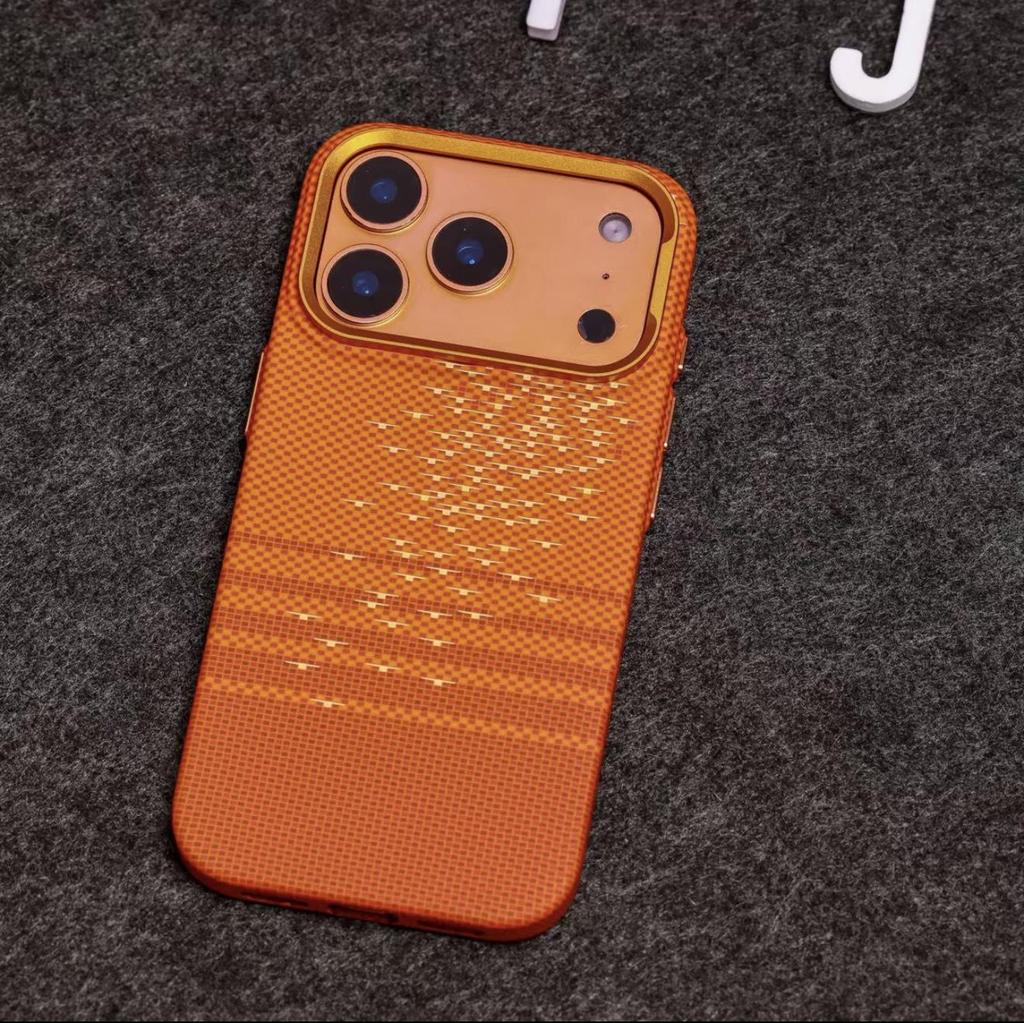 iPhone 17 Pro Max Luminous Wave Kevlar Magnetic Case with Apple 16 Skin-Feel & Drop-Proof Protection