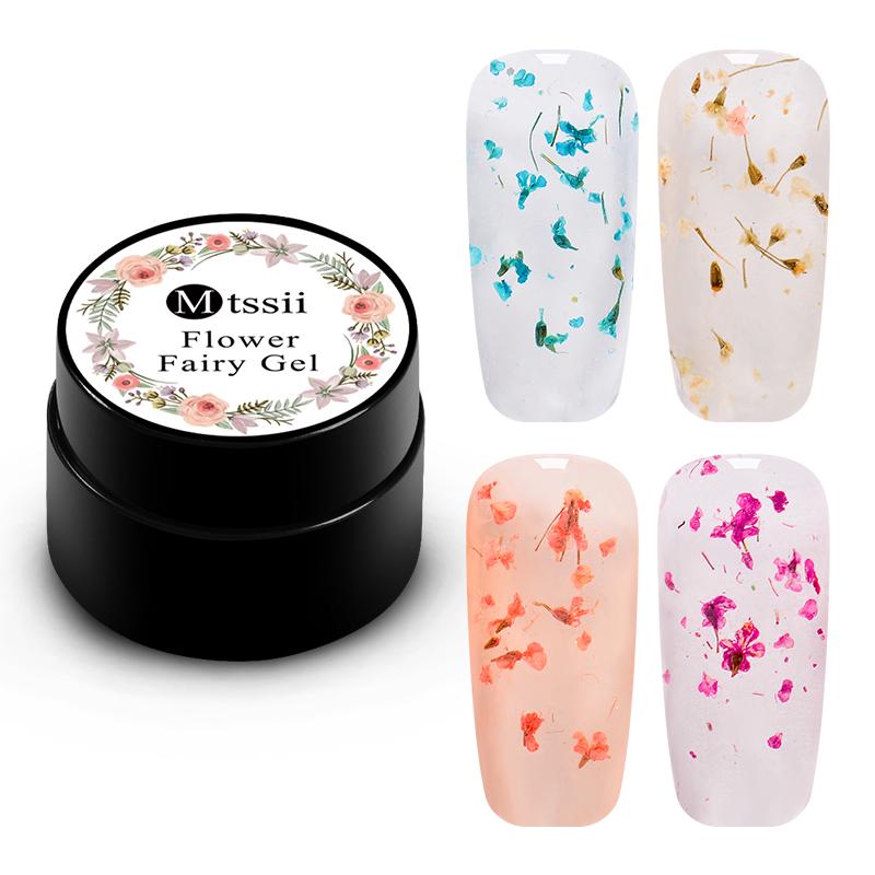 Mtssii Floral Uv Gel Varnish Lucky Gel Paint Dried Flowers 3D DIY Desgin Natural Fairy Nail Polish