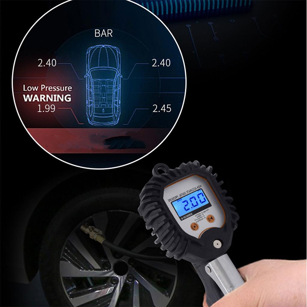 Digital Tire Inflator with Pressure Gauge Air Inflating Tool Accessory