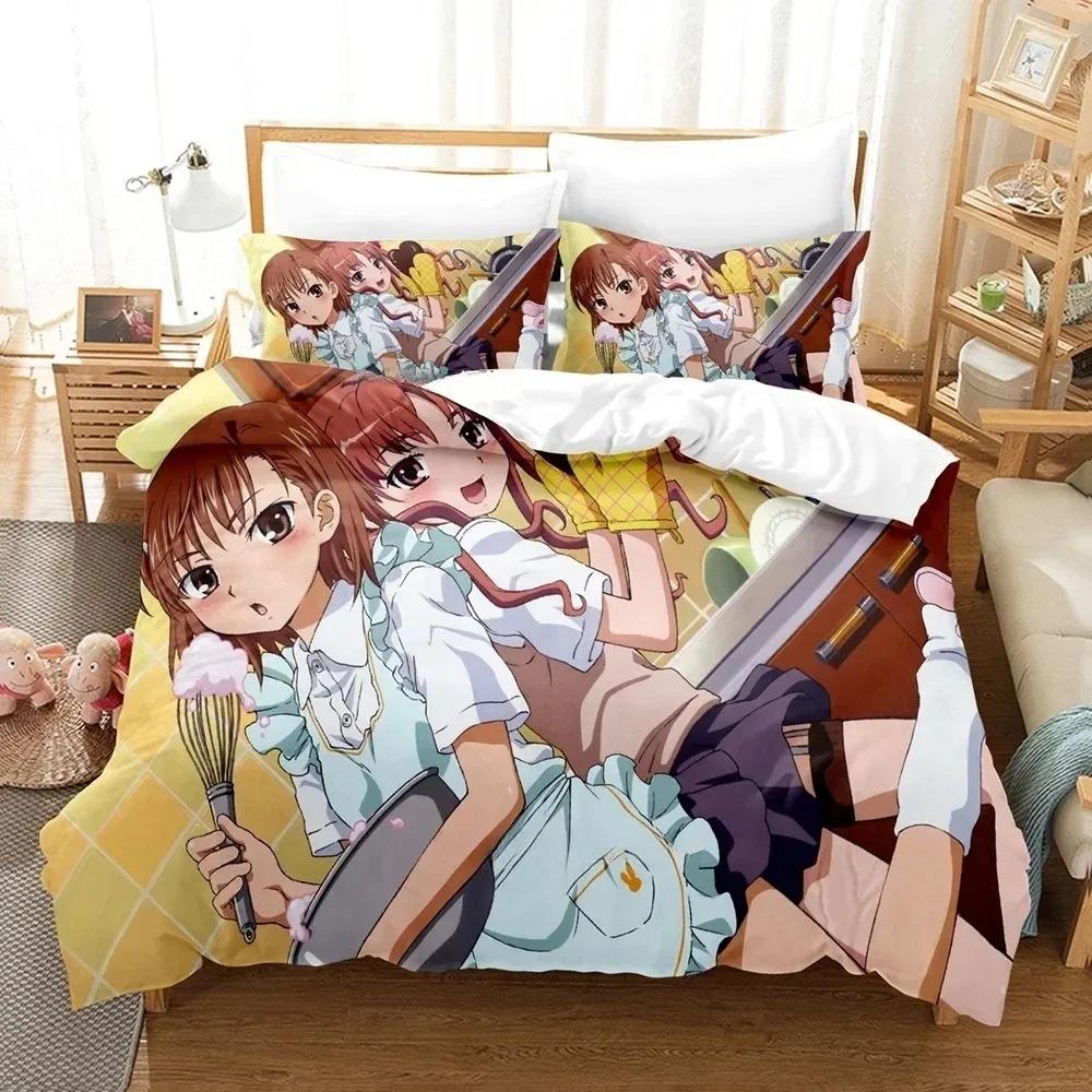 3D Anime A Certain Scientific Accelerator Bedding Collection Single Twin Full Queen King Size Bed Collection Adult Kid Bedroom Duvetcover Collections