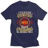 53. Geburtstag Geschenk Legenden Werden 1972 Geboren T-Shirts für Männer Kurzarm Freizeit T-Shirts Lockere Passform Reine Baumwolle T-Shirts