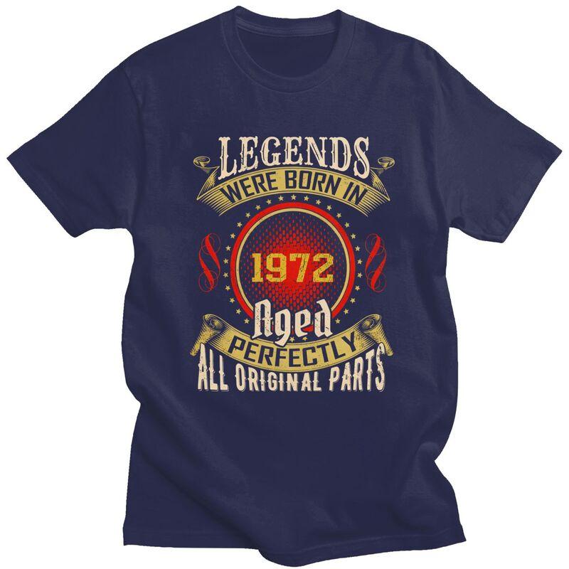 

53 Years Birthday Gift Legends Are Born In 1972 Tshirts for Men Short Sleeves Casual Tshirts Loose Fit Pure Cotton Tees 4XL