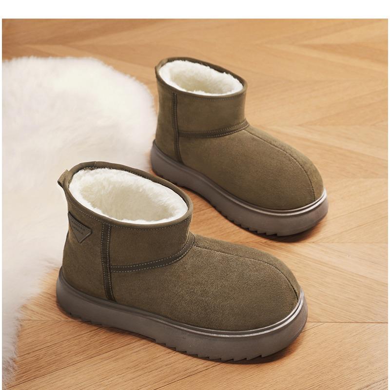Autumn Winter Couple's Capibala Snow Boots Small Milk Bag Warm Thick-soled Large-toe Men's Shoes