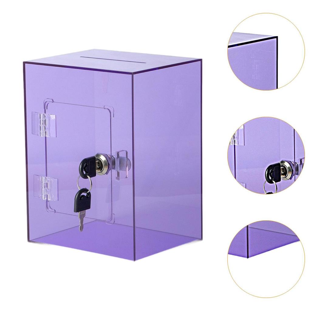 Acrylic Money Saving Box Lockable Coin Storage Box with Keys Large Capacity