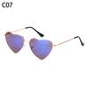 Ladies Fashion Metal Frame Sunglasses Fancy Dress Retro Heart Shaped Gradient Lens Sunglasses UV 400 Outdoor Goggles