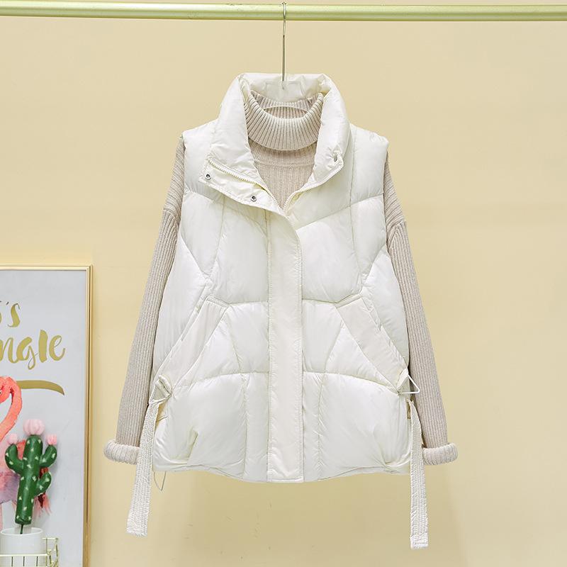 New Autumn and Winter Women's Fashionable Down Cotton Vest Vest Vest Loose and Versatile Outer Wear Cotton Vest