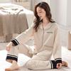 Women's pajamas, spring and autumn style, pure cotton long sleeve, autumn 1011 autumn/winter thin loungewear, 110 jin, simple and casual