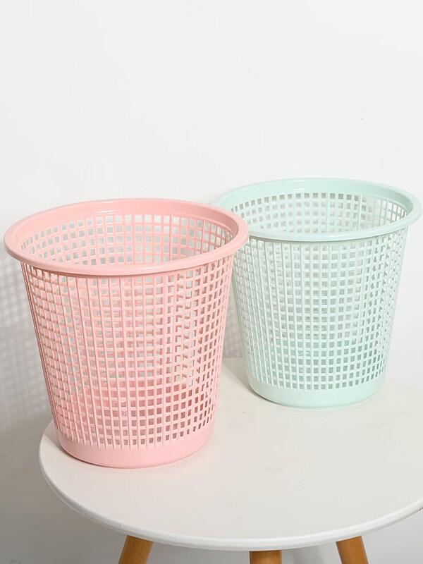 Pink Large Plastic Lidless Trash Cans - 3 Pack
