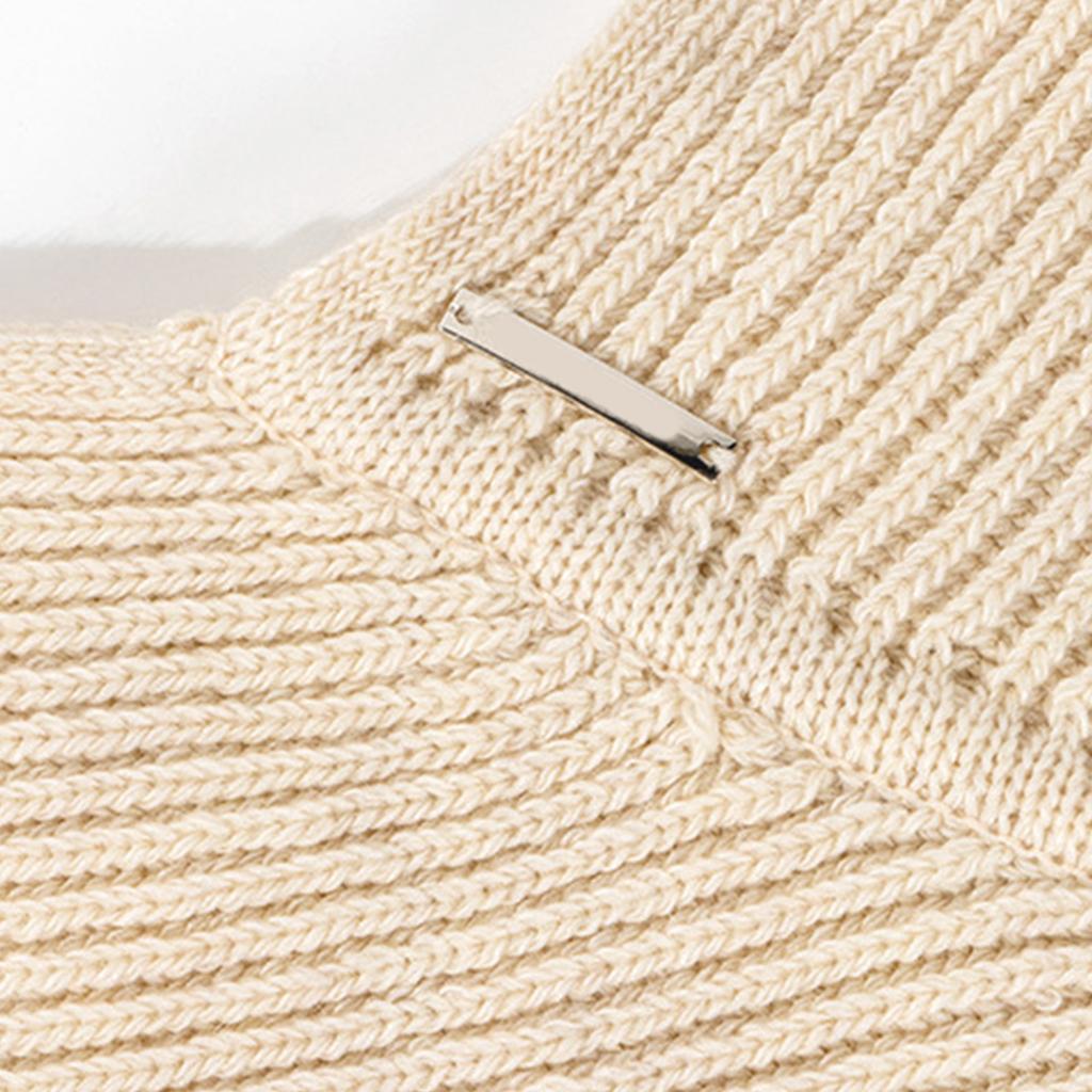 Hooded Shawl Knitted Shoulder Wrap for Autumn Winter Solid Color Collar Shawl Neck Wrap All Matching Women Accessories