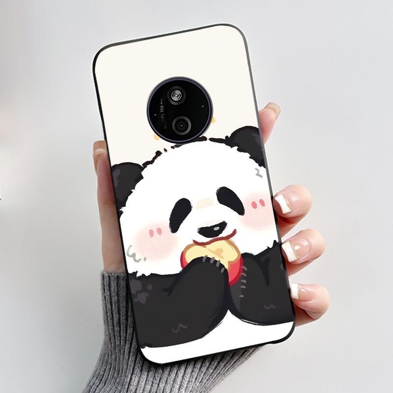 Phone Case For Nokia 125 HMD 110 4G 2024 Casing Luxury Cute Love Rabbit Funny Cartoon Black Matte Soft Silicone Shockproof Cover