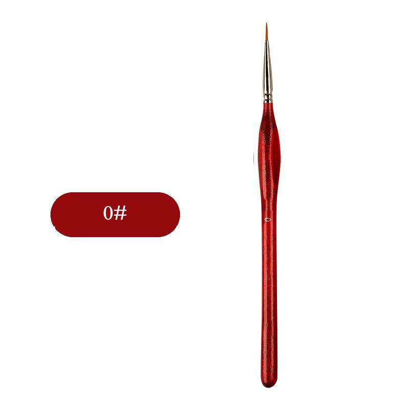 Wolf Hair Fine Line Brush - Black Triangular Birch Handle for Nail Art and Watercolor Detailing