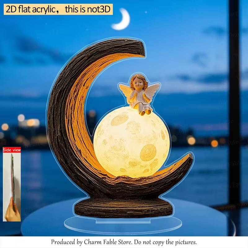 Bohemian Angel And Moon Office Decor Exquisite Peaceful Atmosphere Easter Birthday Suitable for 11 Festivals Home Decoration