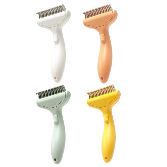 Pet Detangling Comb, Deshedding Tool with Curved Stainless Steel Teeth, Gentle Grooming And Dematting Brush for Long Hair Dogs Cats