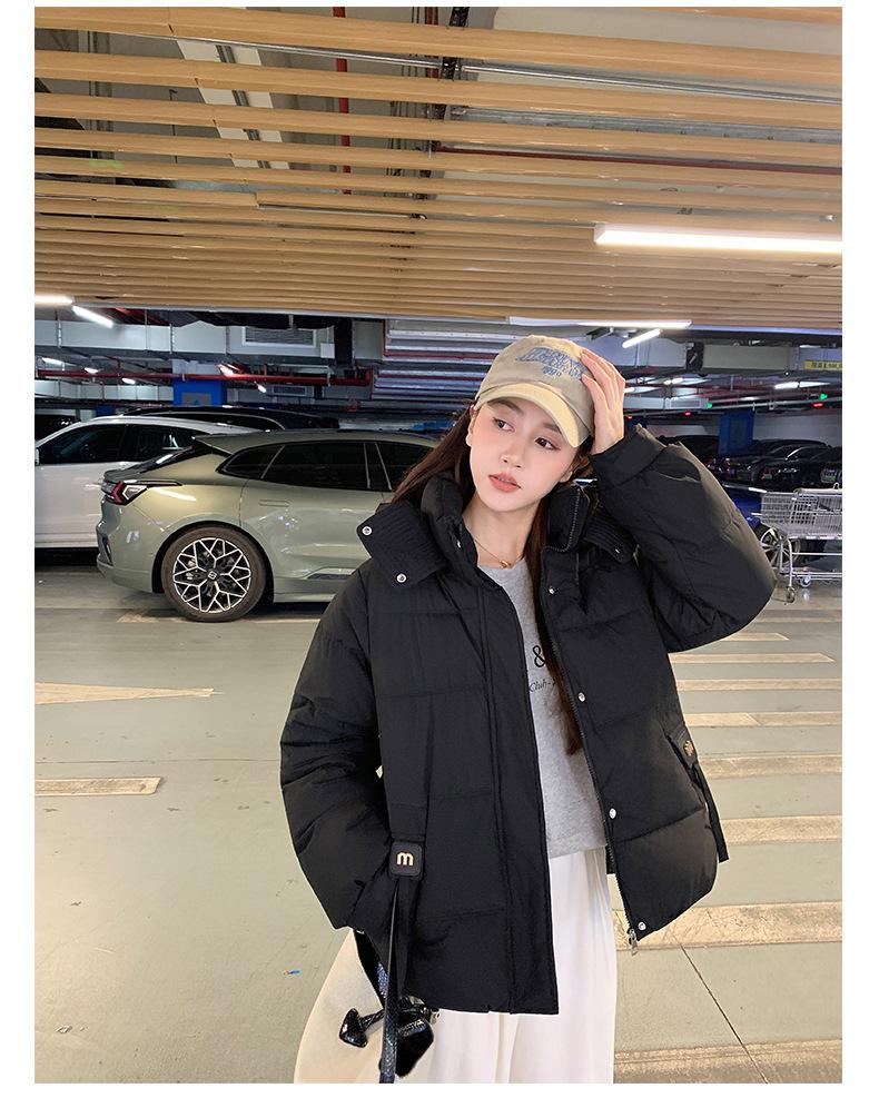 Winter Short Hooded Thickened Cotton-padded Jacket Loose Warm Outwear