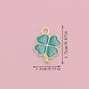 200 Golden-Tone Clover Charms with Glossy Green Enamel Four-Leaf Good Luck Pendants for Necklace Earring Bracelet Jewelry Making