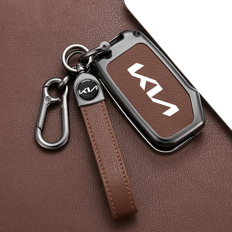 Zinc Alloy Leather Car Key Case Cover For Kia Ceed 2023 CD Forte 2018 2019 2021 Cerato 2019 K3 Gt Seltos Sportage 2020 Sorento