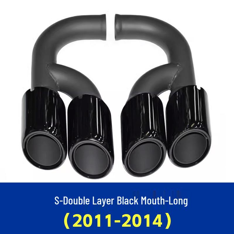 Porsche Cayenne (2011-2014) GTS Black Quad Exhaust Tips for Pipe Modification