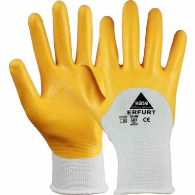 Nitrile Work Gloves Size 11 In Yellow with 3/4 Coating for Construction Site and Garden