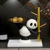 Dekorative Panda-Harzstatue mit Aufbewahrungsschale für Schlüssel und Kleinigkeiten Tier-Skulptur Eingangsbereich Wohnzimmer Tischdekorationen