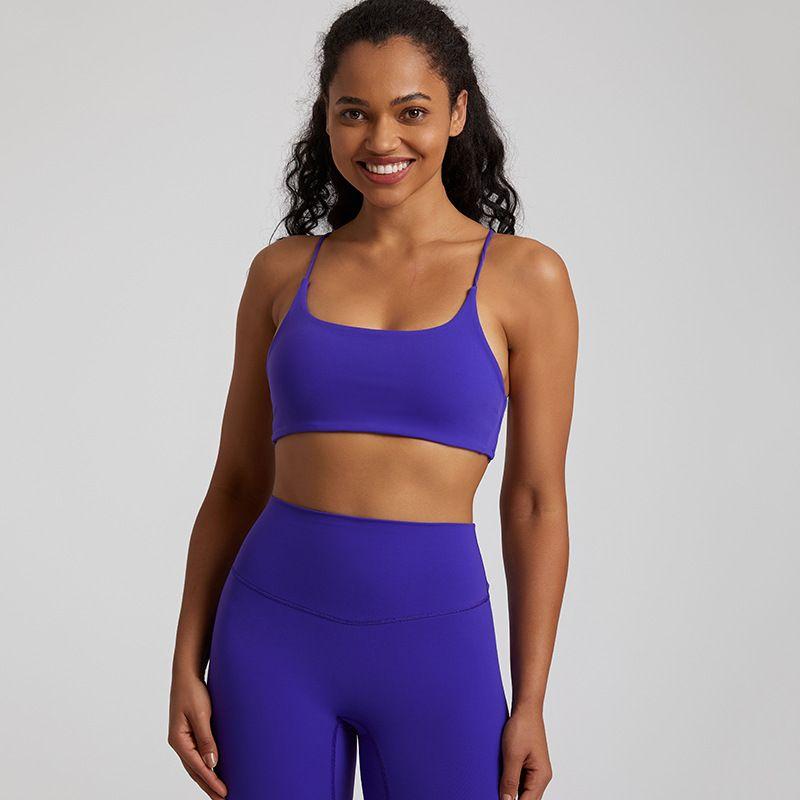 Candy Color Nude Feel Workout Bra Outdoor Tight Running Exercise Underwear Shockproof Quick-Drying Workout Clothes Tops Women