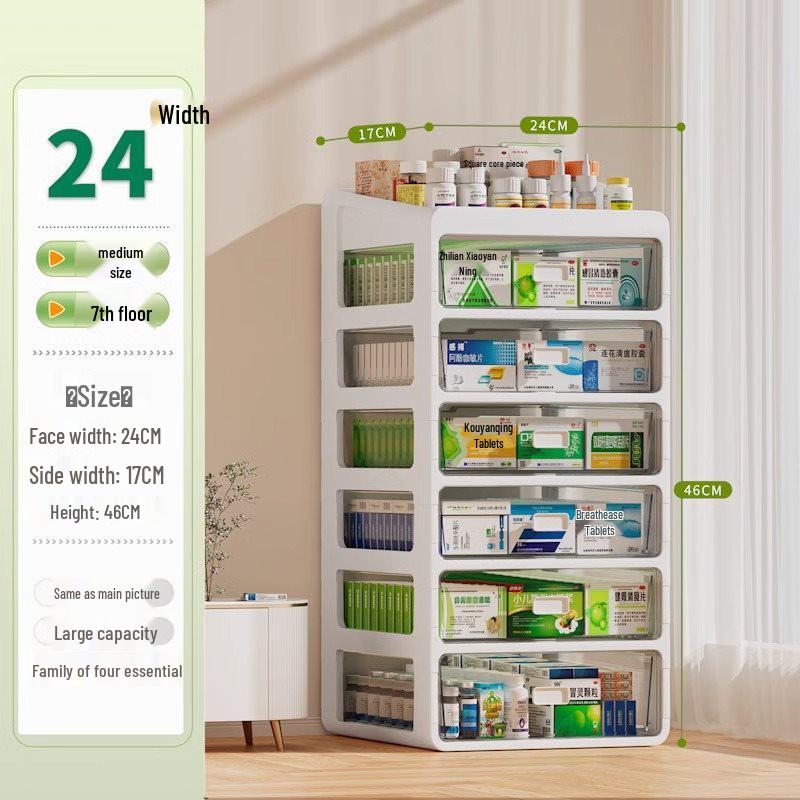 Large Capacity Family Medicine Storage Organizer Drawer Type Cabinet