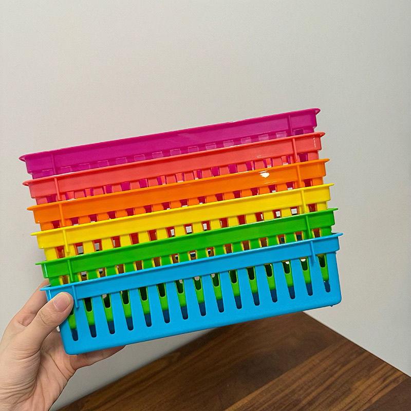 Storage Basket Rectangular Storage Boxes Portable Storage Basket Suitable for Kitchen, Bedroom, Office Multi-color Organizing