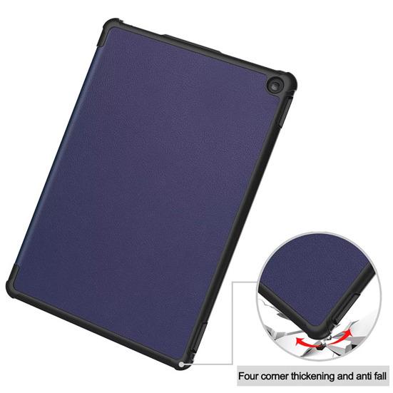 Étui de protection pour tablette pour Fire-HD 10 Pliable Slim Couleur unie Antichoc Faux cuir Couverture complète Veille