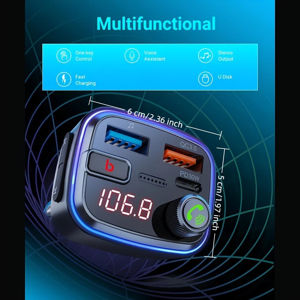 FM Transmitter Car Adapter Wireless5.0Car radio kit for hands-free calling MP3Player Receiver HiFi Bass support U Disk