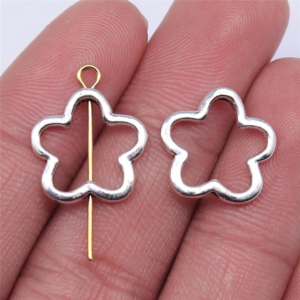 

20pcs Small Hole Geometry Square Heart Hexagon Flower Beads For Jewelry Making DIY Crafts Making Findings