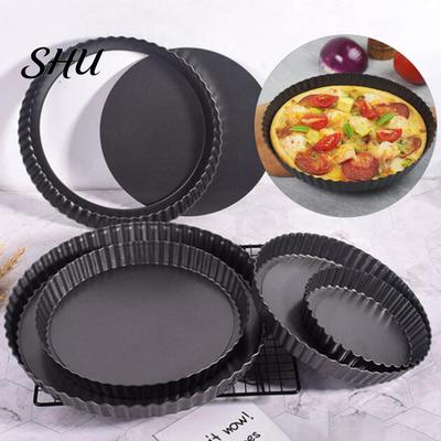 Pizza Tray Easy To Demould High Hardness Wave Edge Design Cake Pan Carbon Steel Round Pastry Baking Home Supplies