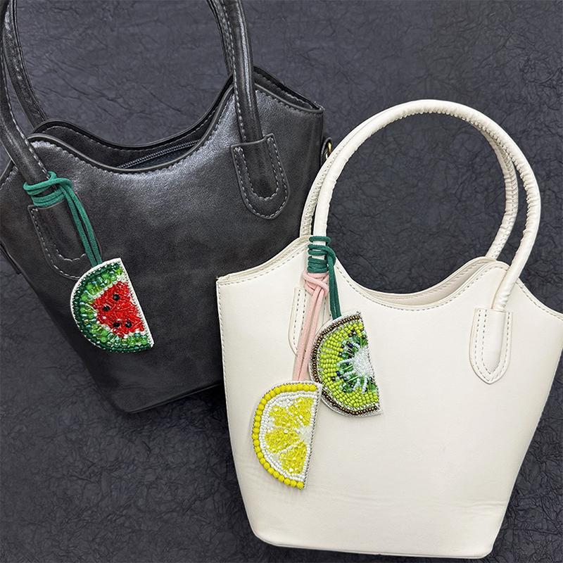 Handmade Fruite Beaded Beaded Hanging Rope Patches  Bag Lanyard Patch Beading Applique Used For Decoration