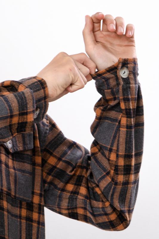 Warme Uniseks Geruite Kinderen Shirt met Geborstelde Fleece Voering, Tussenizoen 6417-090-1 HC