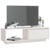 Vidaxl Szafka Pod Telewizor, Biała 110X30X33,5 Cm, Lite Drewno Sosnowe