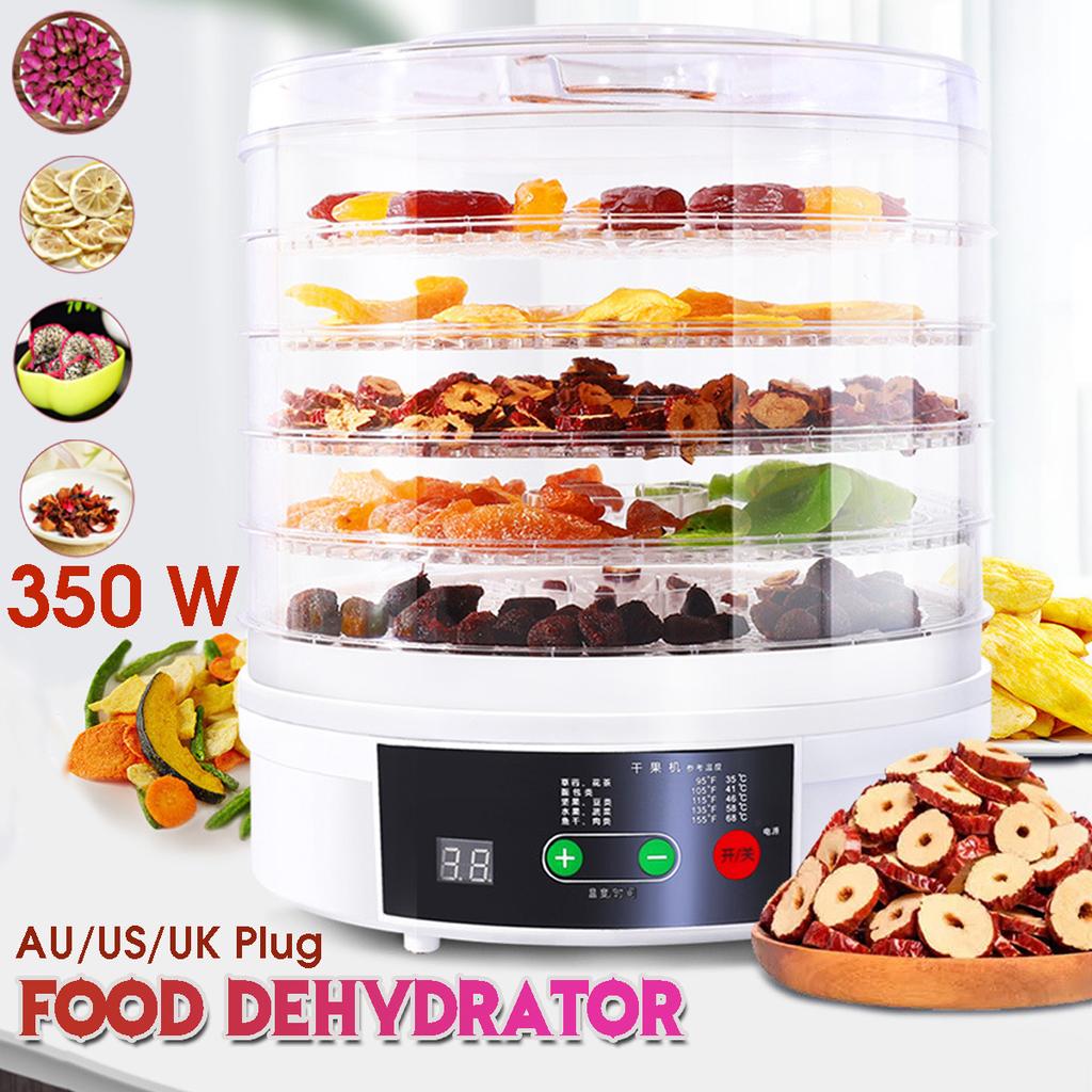 NOVO Desidratador Elétrico de Alimentos para Frutas e Legumes 350W Ajuste de Temperatura 5 bandejas Desidratador de Ar para Snacks 110/220V