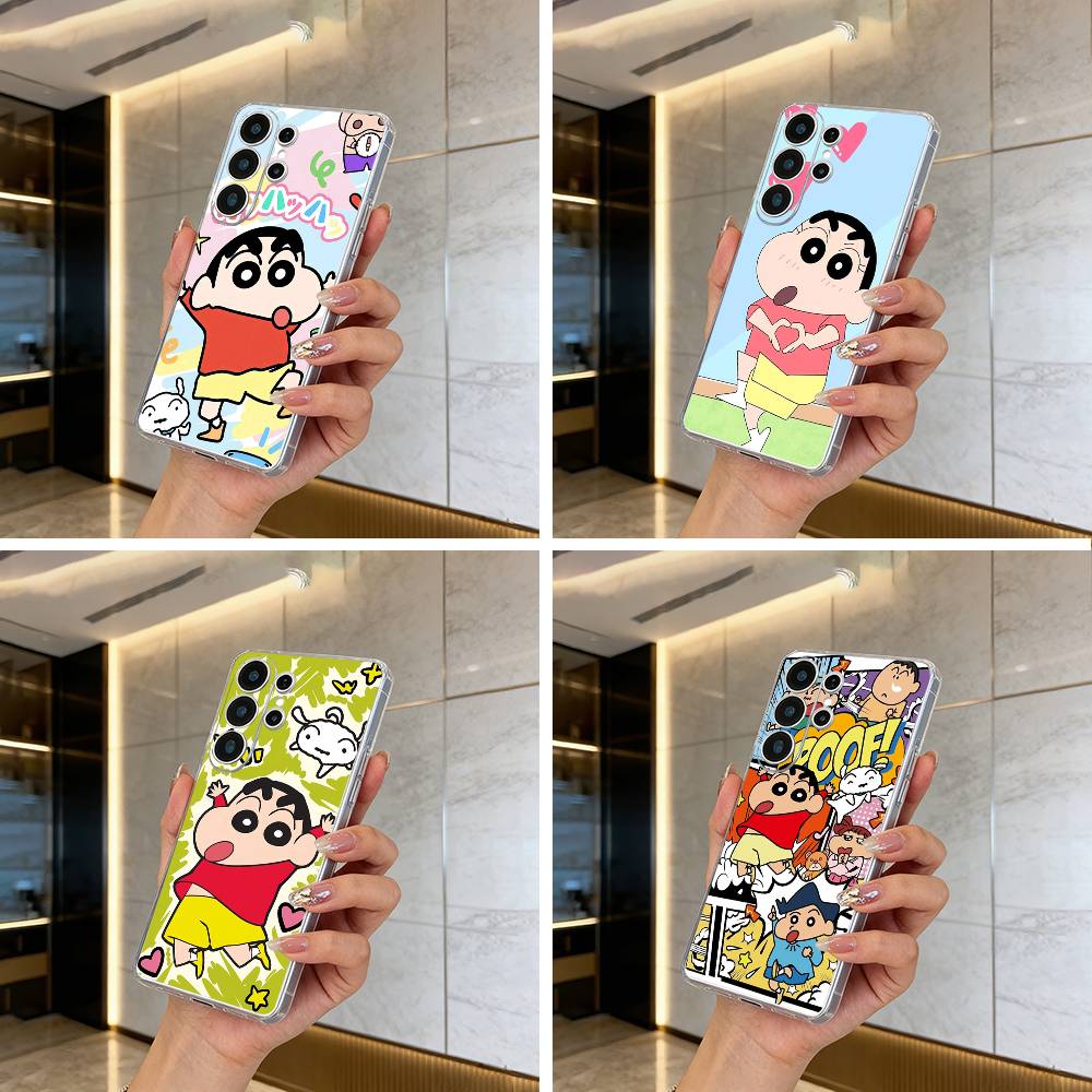 C-S-C-Crayon -Shin-chan Clear Phone Case for Samsung S25, S24, S21, S22, S23, S30, Ultra, S20, Plus, FE, Lite