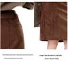 American Retro Suede Women's High Waist Slimming Bodycon Skirt for Autumn/Winter 2025